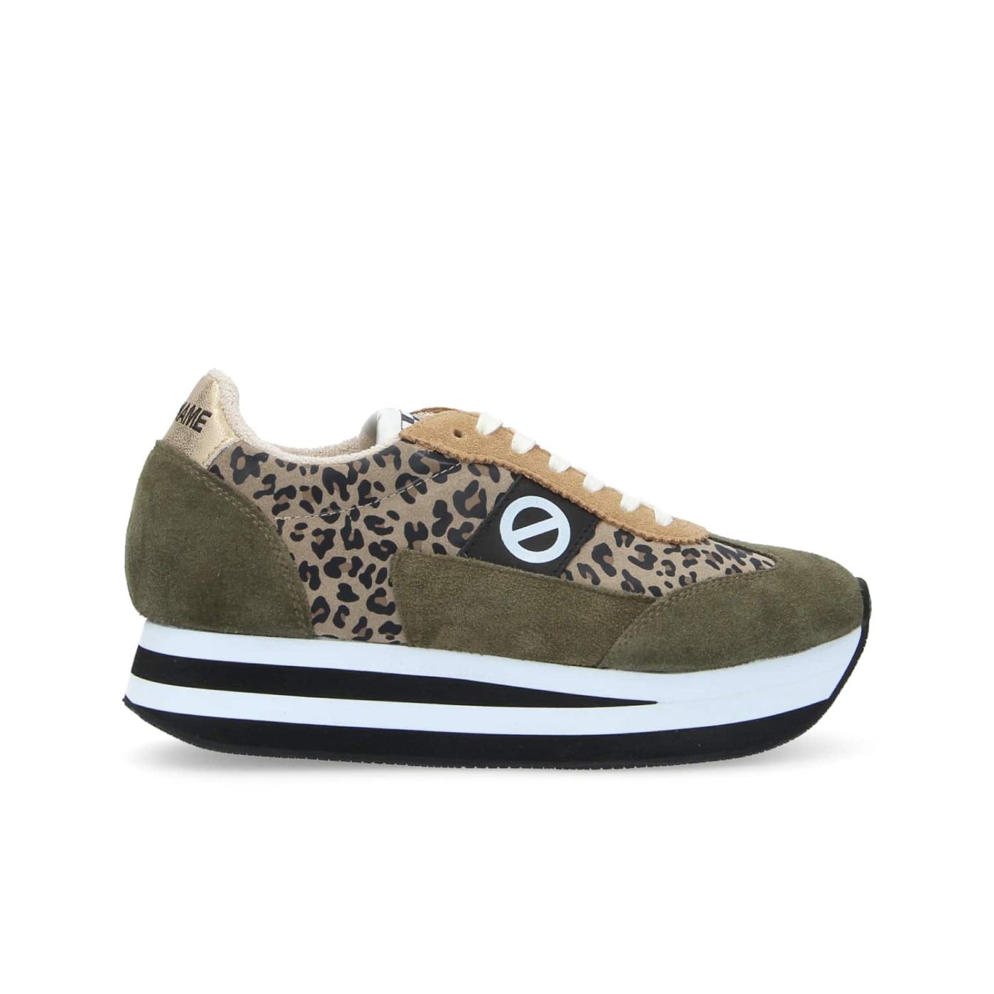 FLEX M JOGGER W  -  SUEDE/LEO ROCK  - VERDE OLIVA/LEOPARDATO